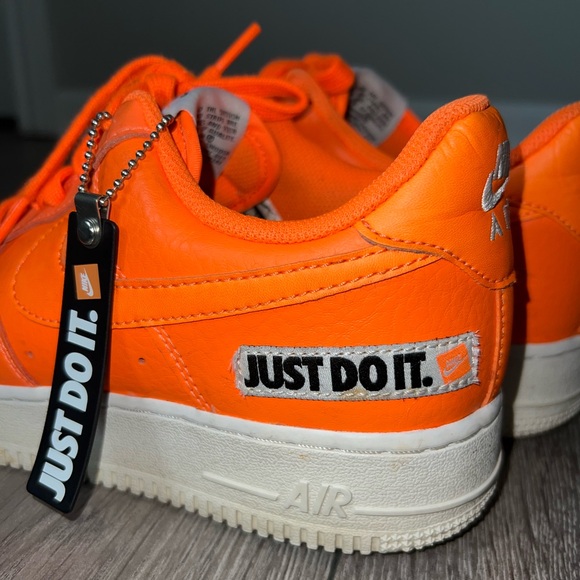 Nike Air Force 1 Low 'Total Orange' 2018 Sneaker Pumpkin Black Just Do It Shoes - Picture 11 of 17